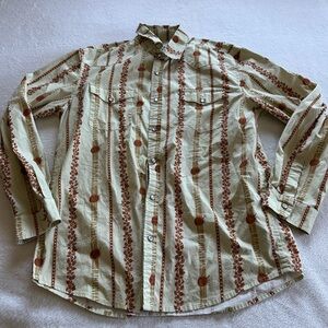 Men's Striped Beige and Brown Casual Shirt
